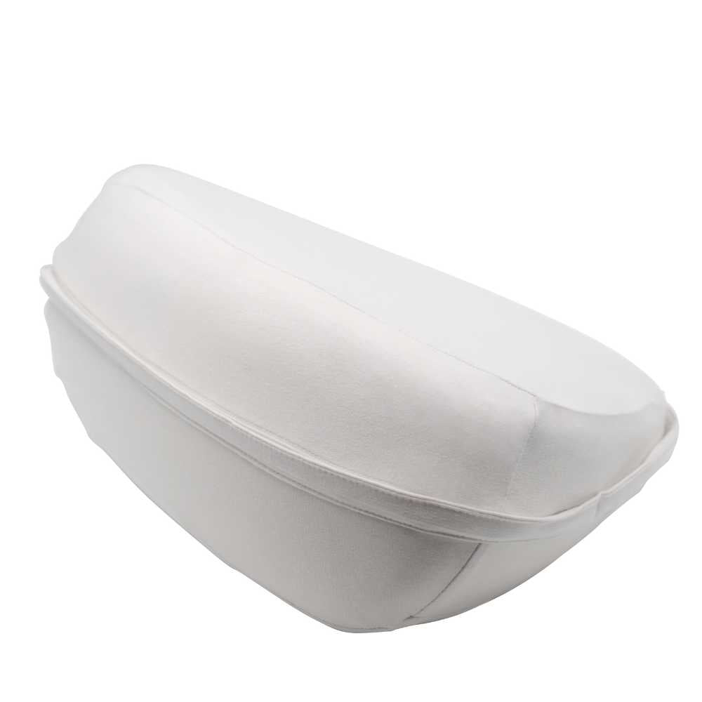 Introducing the Dame Pillo - Sex Pillow Wedge, an elegant white, oval-shaped cushion crafted from medical-grade silicone. Its smooth surface offers plush support and exceptional comfort, making it perfect for enhancing relaxation or meditation practices.