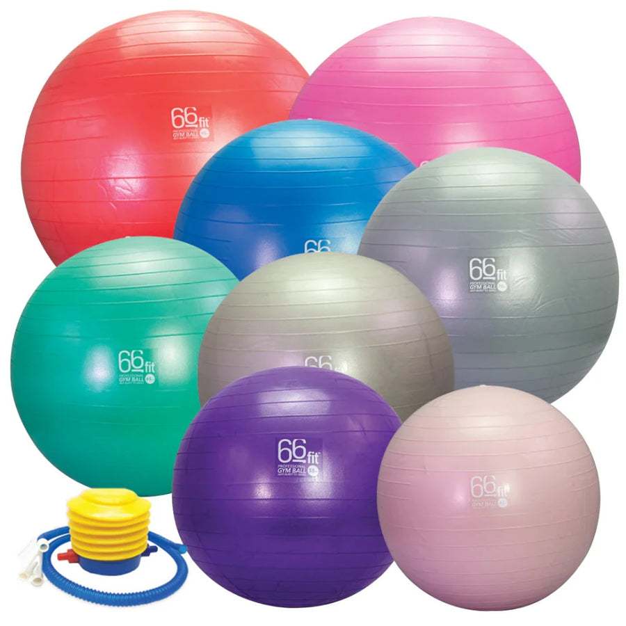 A large, inflatable exercise ball, often used for core strengthening and balance exercises."