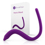 A purple Intimate Rose Pelvic Wand, featuring a curved design ideal for pelvic floor massage and trigger point relief, is showcased in front of a white box adorned with the "Intimate Rose" branding and a purple flower logo.