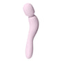 Introducing the Dame Com, an external wand vibrator by Dame. It boasts a soft pink finish with a flexible neck and curved design. Its rounded head delivers rumbly vibrations ideal for personal care and relaxation, while its sleek and ergonomic shape ensures a comfortable experience tailored to your needs.