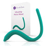 A teal pelvic floor wand with a curved design appears next to its packaging, labeled "Intimate Rose Pelvic Wand With Vibration" by Intimate Rose, promising effective muscle relaxation and pelvic pain relief.