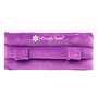 The Intimate Rose Post-Surgery Seat Belt Pillow in purple is designed for ultimate comfort and post-surgery pain relief. It features soft, plush fabric and adjustable velcro straps, making it an ideal support option as a mastectomy pillow alternative. The fabric proudly displays the brand logo.